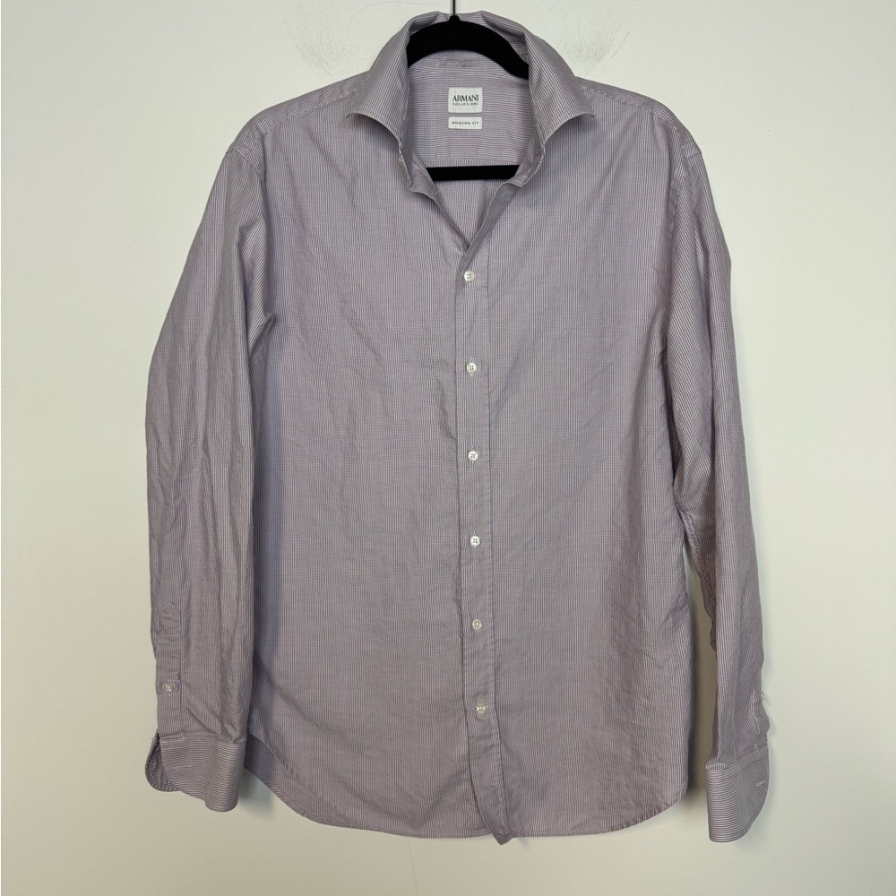 Armani Collezioni purple dress shirt modern fit 41/16